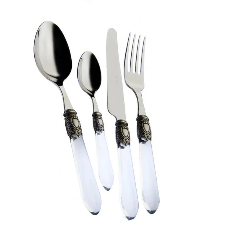 Oxford Servizio Posate Ghiera Argentata Acciaio Inox - Set 24 Pz - Image 4