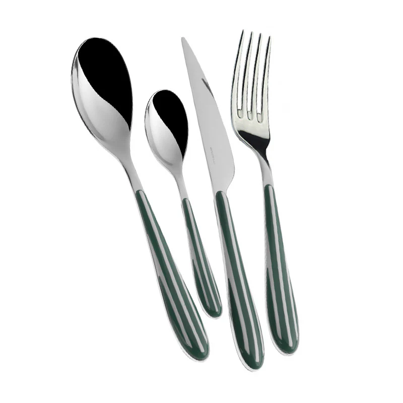 Zebra Servizio Posate Acciaio Inox e ABS - Set 24 Pz - Image 15