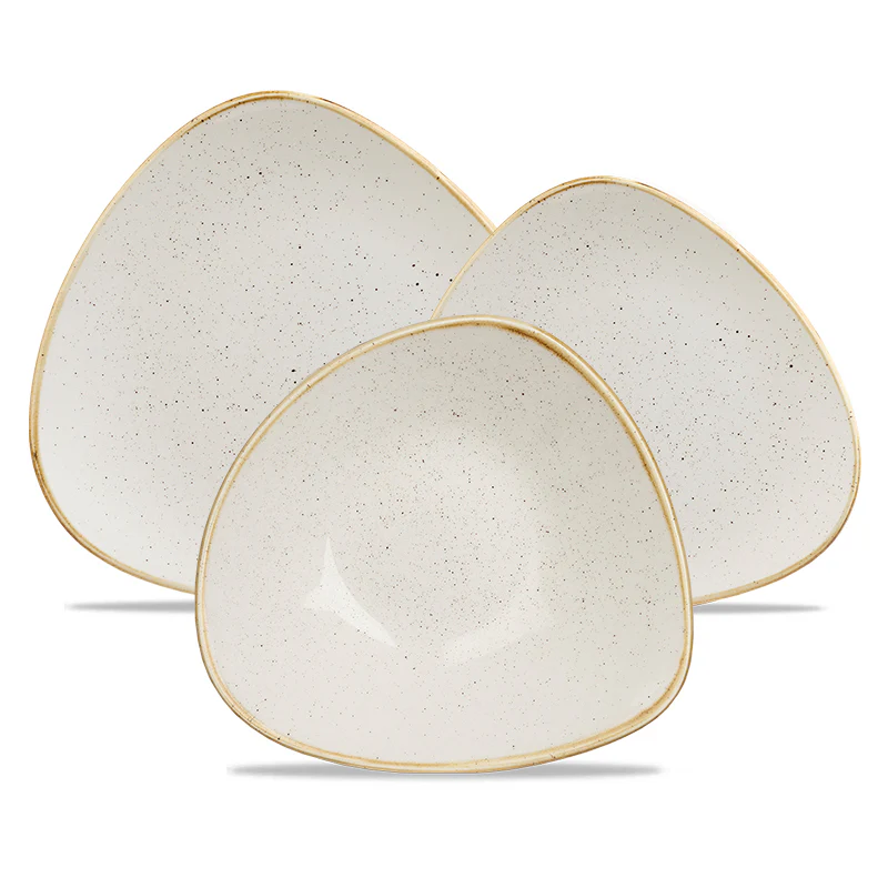 Stonecast Servizio Piatti Triangolare In Porcellana Vetrificata - Set 12 Pz