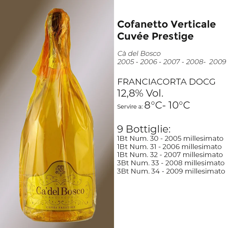 Cuvee Prestige Cofanetto Verticale Franciacorta DOCG Ca' del Bosco  - Set 9 Bottiglie - Image 2