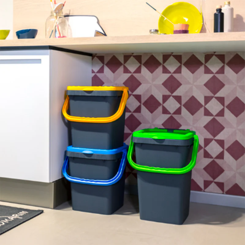 Ecoplus Pattumiera Rettangolare In Plastica - Set 3 Pz - Image 2