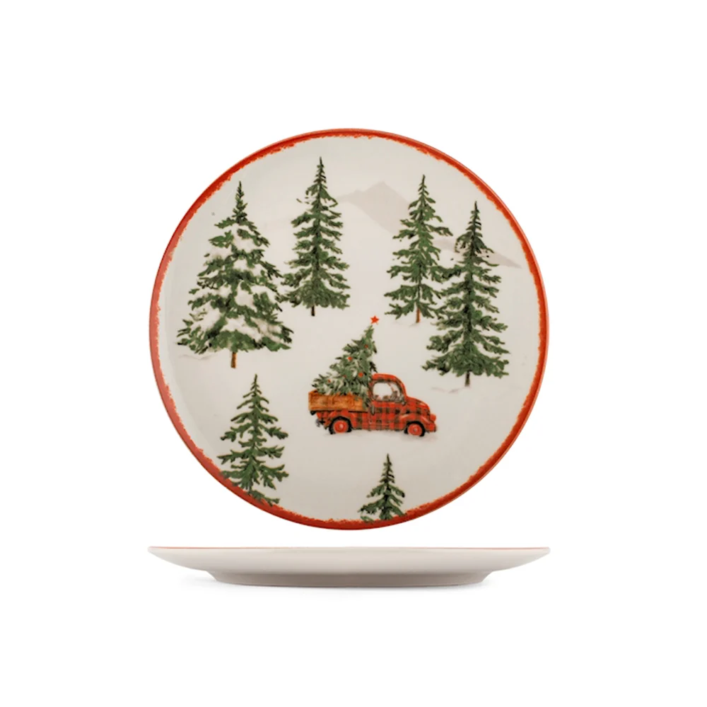 Coupe Adventure Servizio Piatti Con Decoro Natalizio In Stoneware Set 12 Pz - Image 2