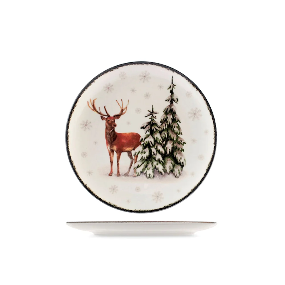 Coupe Wild Spirits Servizio Piatti Con Decoro Natalizio In Stoneware Set 18 Pz - Image 4
