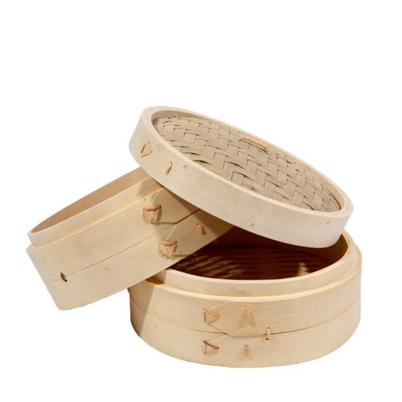 Cuocivapore A 2 Ripiani In Bamboo Con Coperchio - Image 2