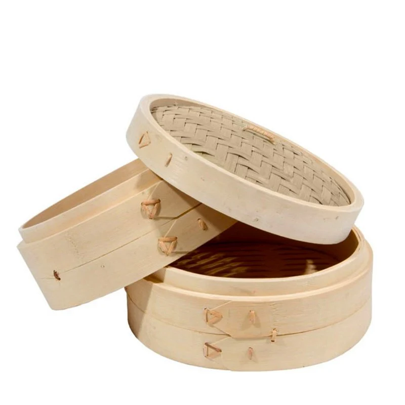 Cuocivapore A 2 Ripiani In Bamboo Con Coperchio - Image 3