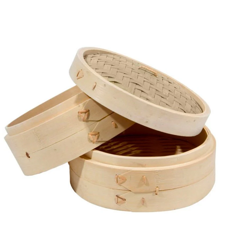 Cuocivapore A 2 Ripiani In Bamboo Con Coperchio - Image 4