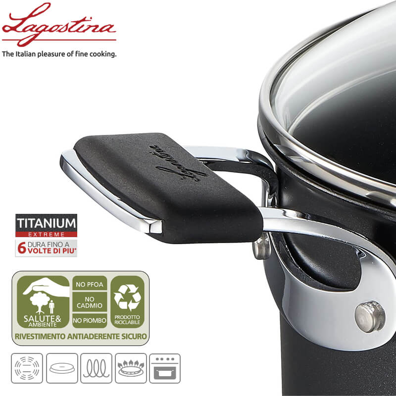 Tempra Titanium Extreme Casseruola Alta Antiaderente In Alluminio Con Coperchio - Image 6