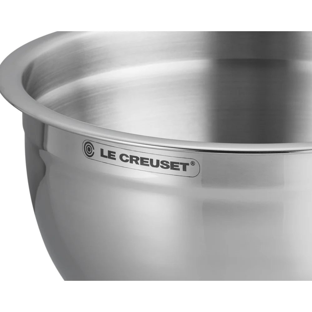 Acciaio Inox Ciotola per Impasto In Acciaio Inox Con Coperchio in Vetro e Bordo In Silicone - Image 4