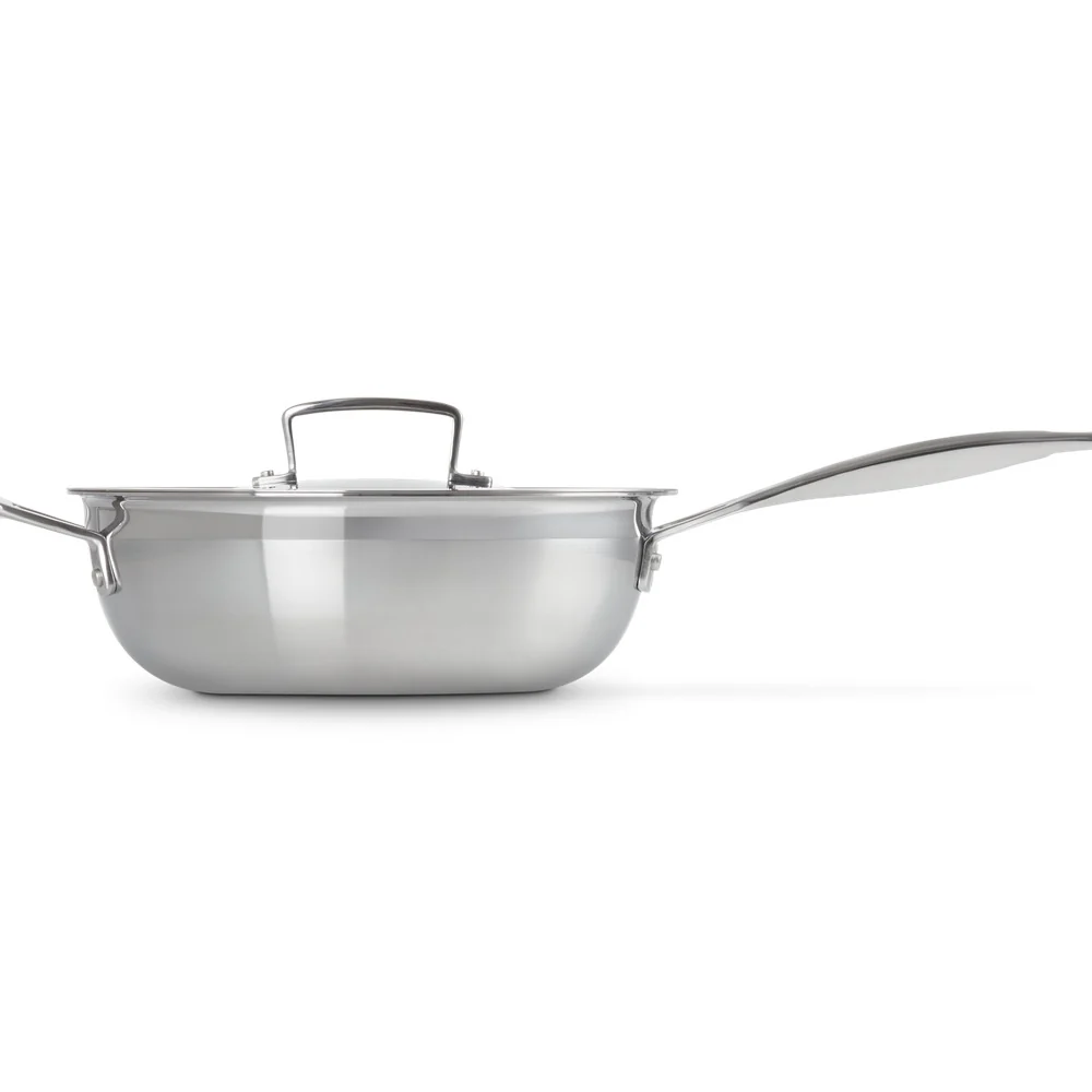 Acciaio Inox Padella Dello Chef Padella Alta Svasata Antiaderente Con Coperchio In Acciaio Inox - Image 3