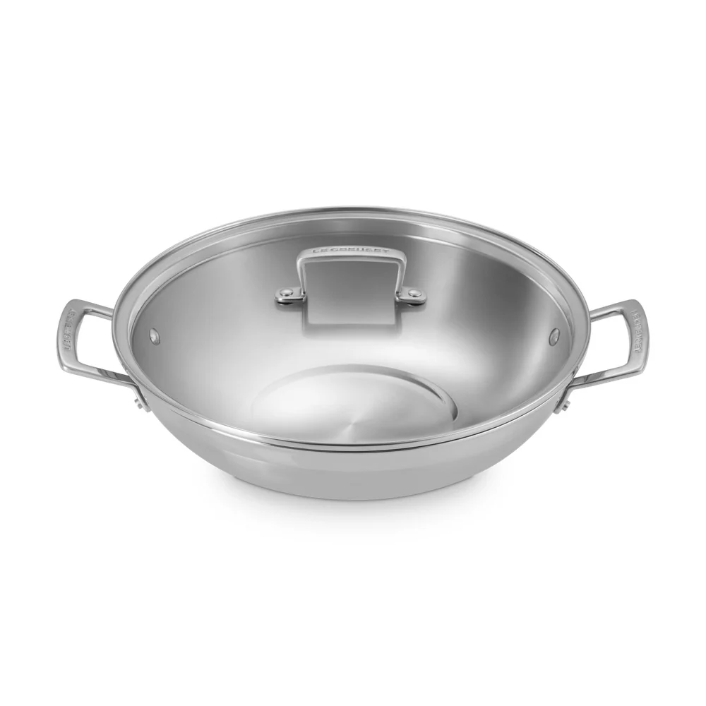 Acciaio Inox Wok In Acciaio Inox Con Coperchio In Vetro - Image 2