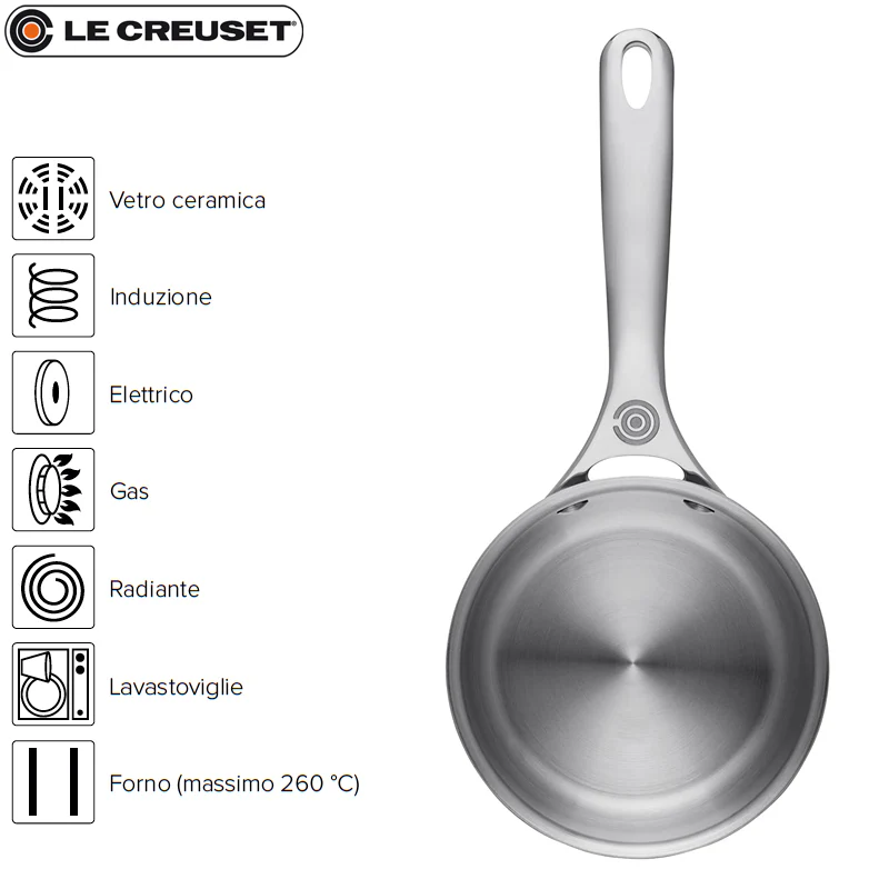 Casseruola Con Manico In Acciaio Inox Con Coperchio - Image 9