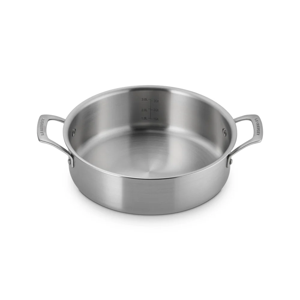 Essential Acciaio Inox Padella Alta Sautè Con Coperchio e Doppie Maniglie In Acciaio Inox - Image 2