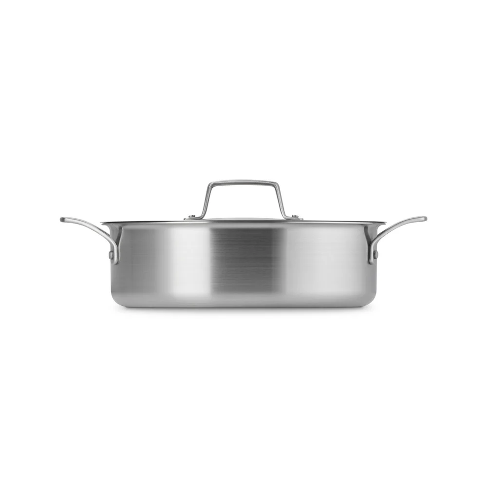 Essential Acciaio Inox Padella Alta Sautè Con Coperchio e Doppie Maniglie In Acciaio Inox - Image 3