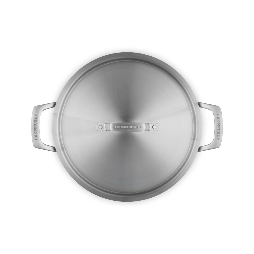 Essential Acciaio Inox Padella Alta Sautè Con Coperchio e Doppie Maniglie In Acciaio Inox - Image 4