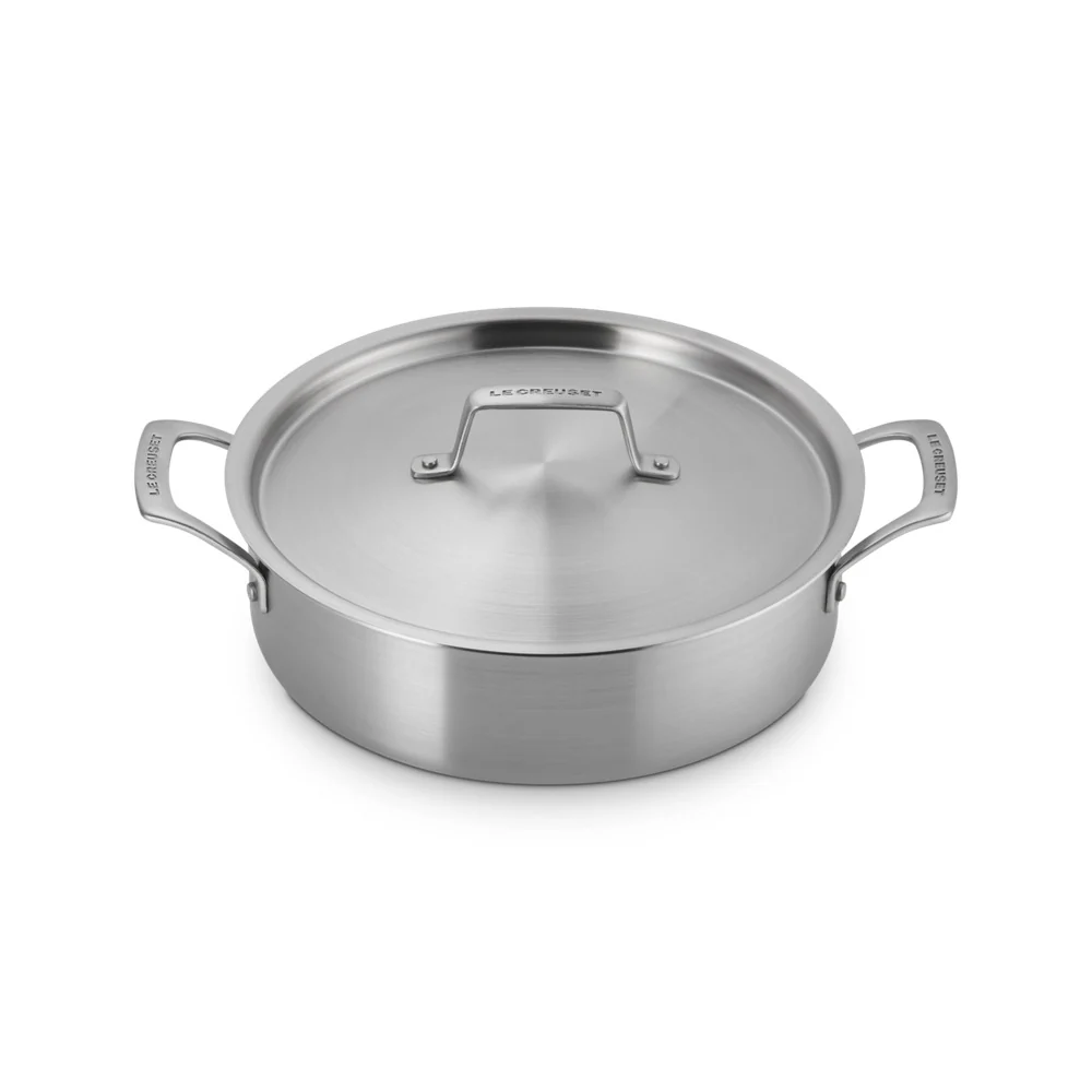 Essential Acciaio Inox Padella Alta Sautè Con Coperchio e Doppie Maniglie In Acciaio Inox - Image 6