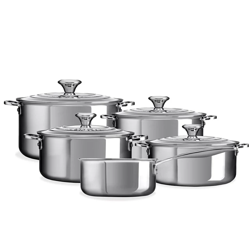 Evolution Set Casseruole Alte In Acciaio Inox - Set 5 Pz