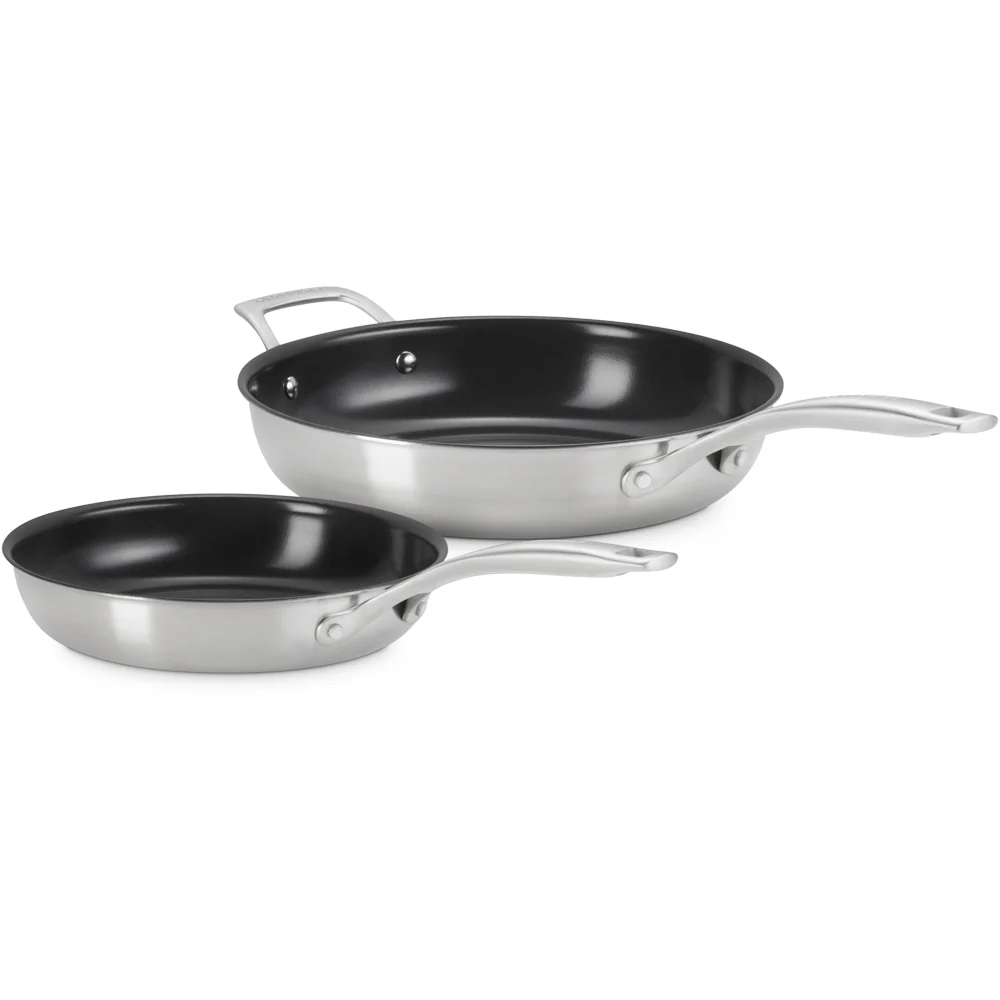 Inox Essential Set Padelle Basse In Acciaio Inox Set 2 Pz