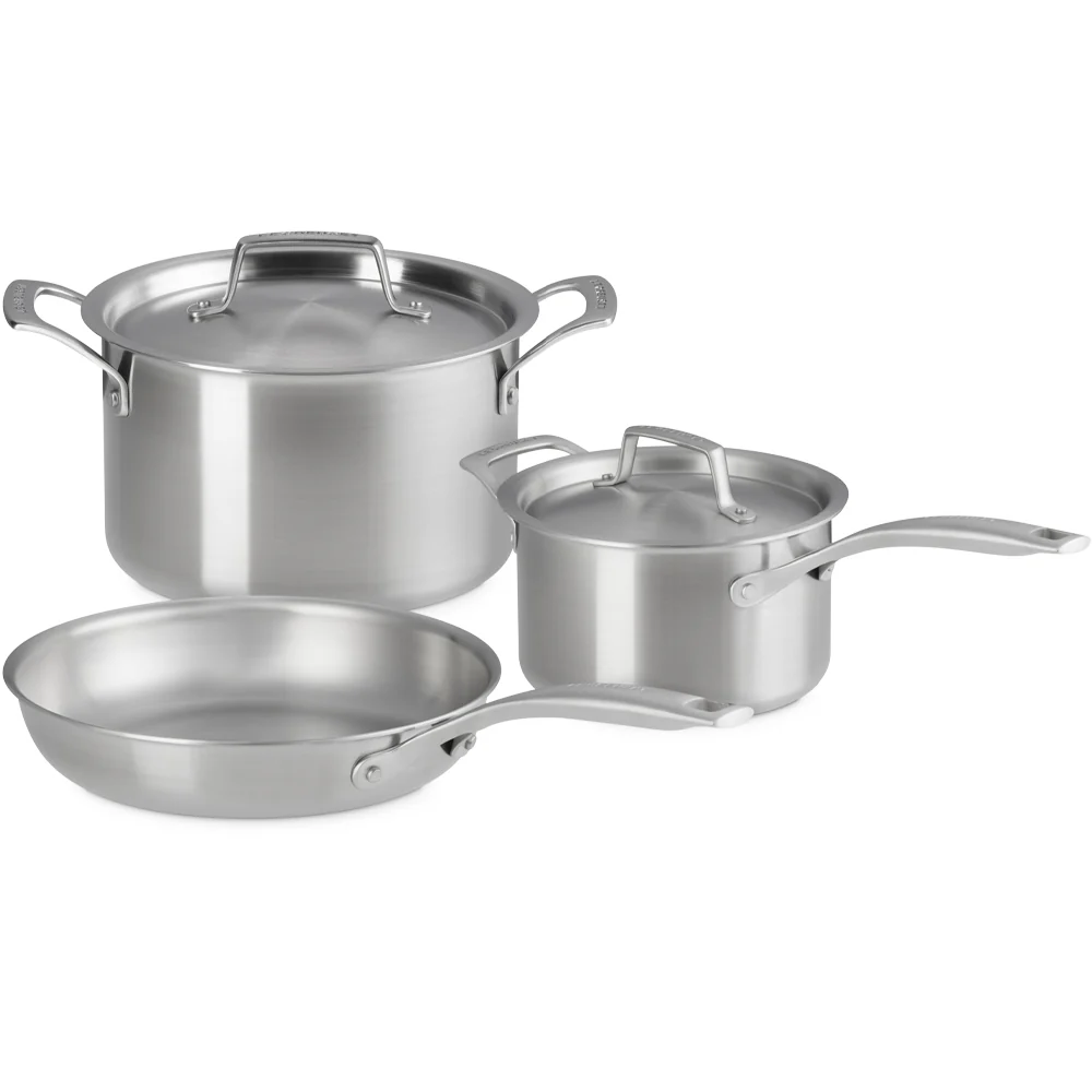 Inox Essential Set Pentole e Padelle In Acciaio Inox Set 3 Pz