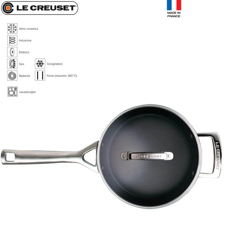 Les Forgées Casseruola Con Manico Antiaderente In Alluminio Con Manico e Coperchio - Image 2