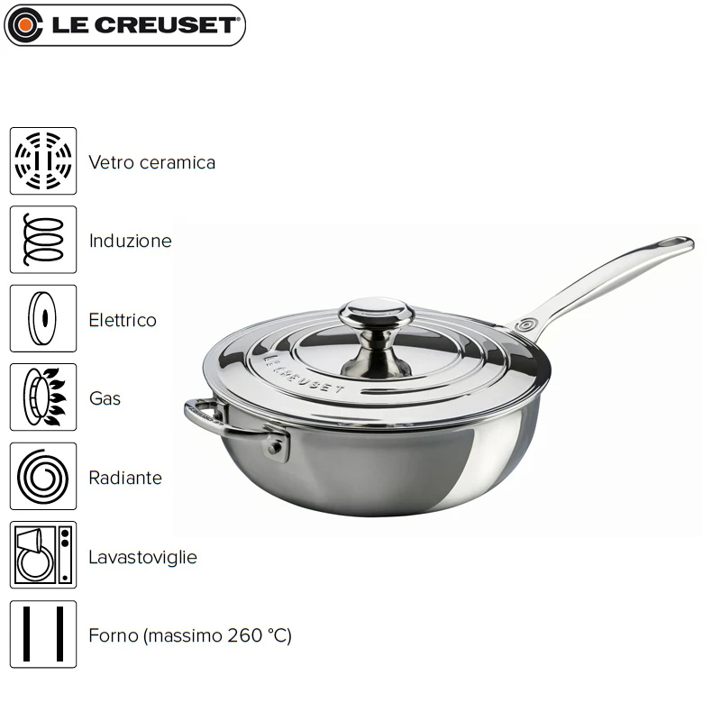 Padella Dello Chef Padella Bassa Antiaderente In Acciaio Inox - Image 6