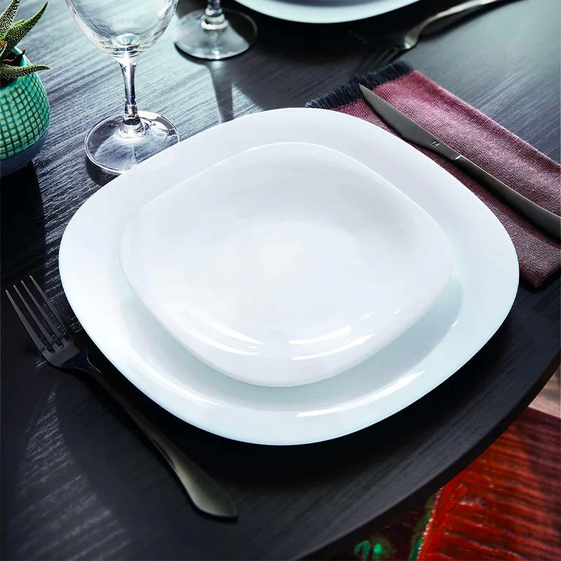 Carine Servizio Piatti In Vetro Opale - Set 18 Pz - Image 2