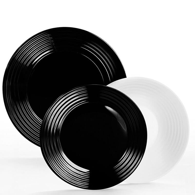 Harena Servizio Piatti In Vetro Opale - Set  18 Pz