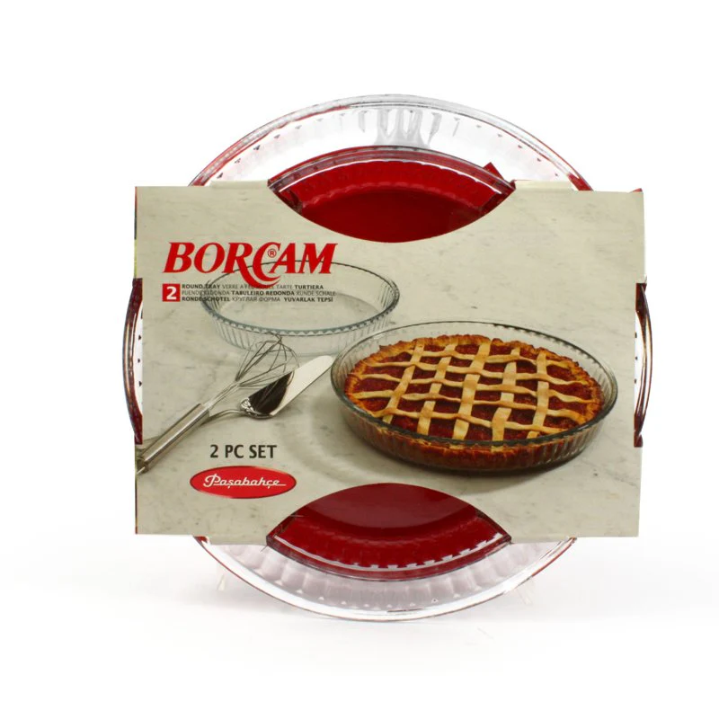 Borcam Set Tortiere Rotonde In Vetro Borosilicato - Set 2 Pz - Image 2