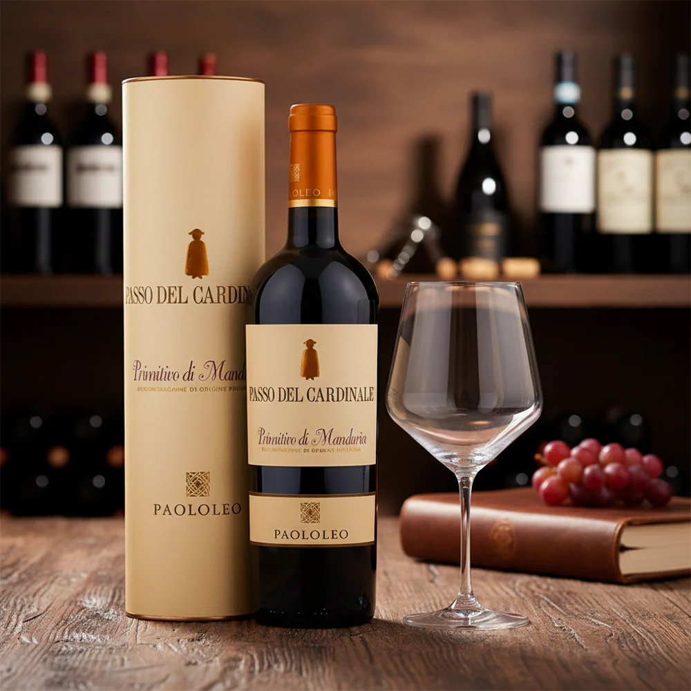 Passo del Cardinale Primitivo Di Manduria DOC 2022 Magnum con 12 Calici Rastal Harmony 72,4 cl - Image 2