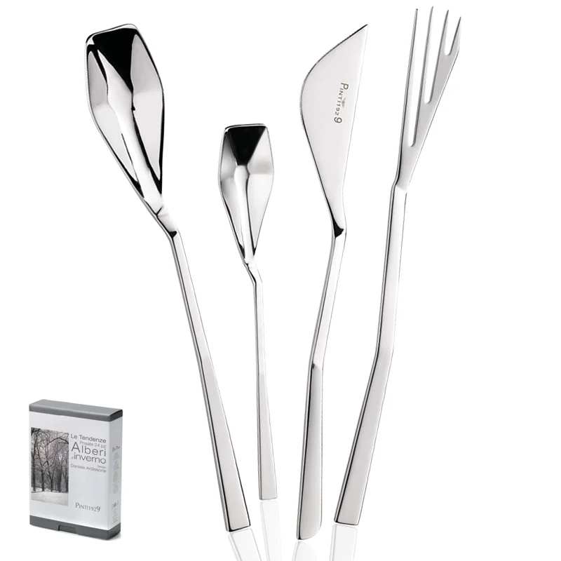 Alberi D'Inverno Servizio Posate In Acciaio Inox - Set 24 Pz