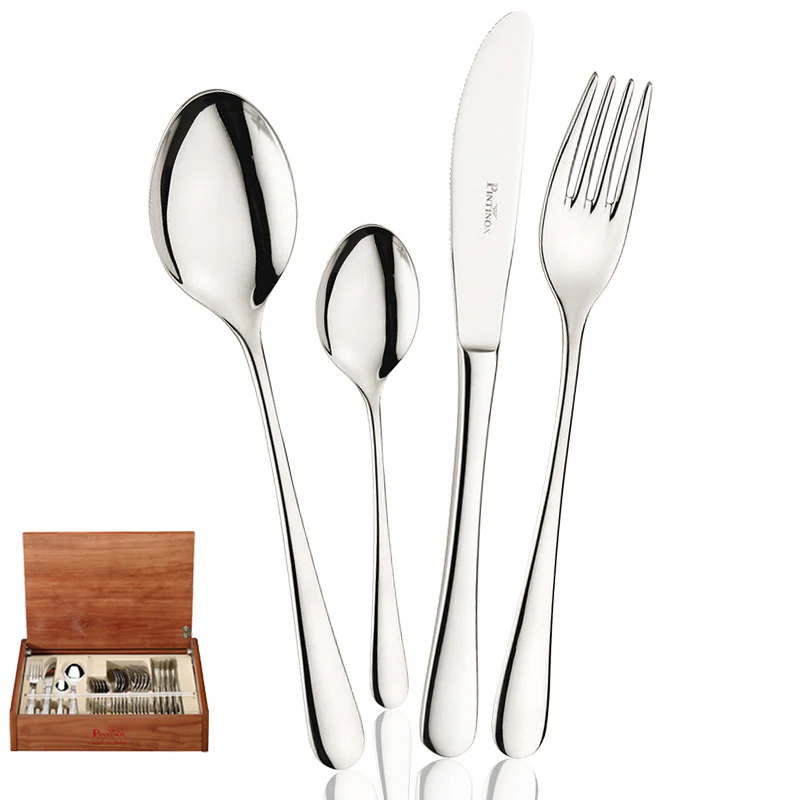 Hotel Servizio Posate In Acciaio Inox - Set 24 Pz