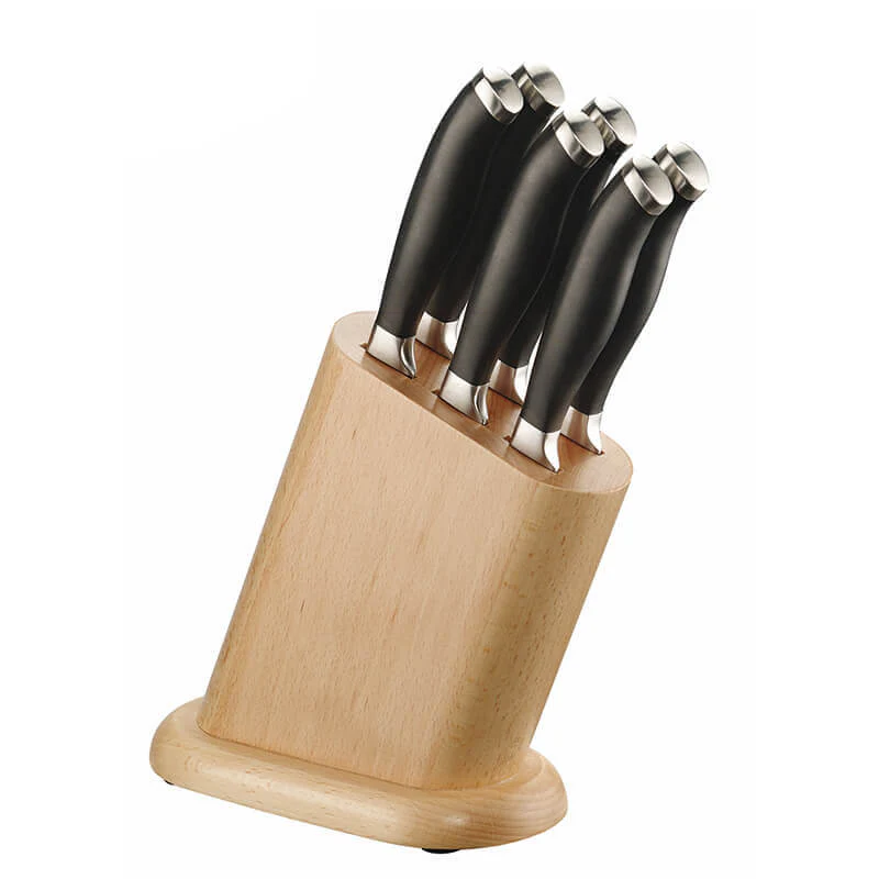 Professionali Coltelli Con Ceppo In Acciaio Inox - Set 6 Pz
