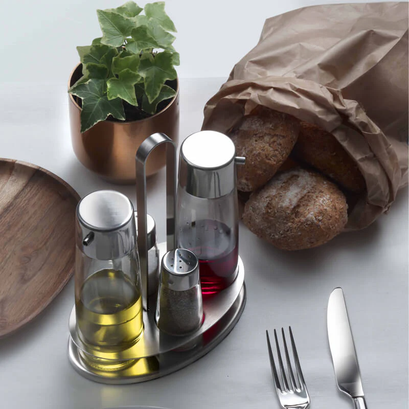 Taste Set Condimenti In Acciaio Inox - Vetro - Set 4 Pz - Image 2