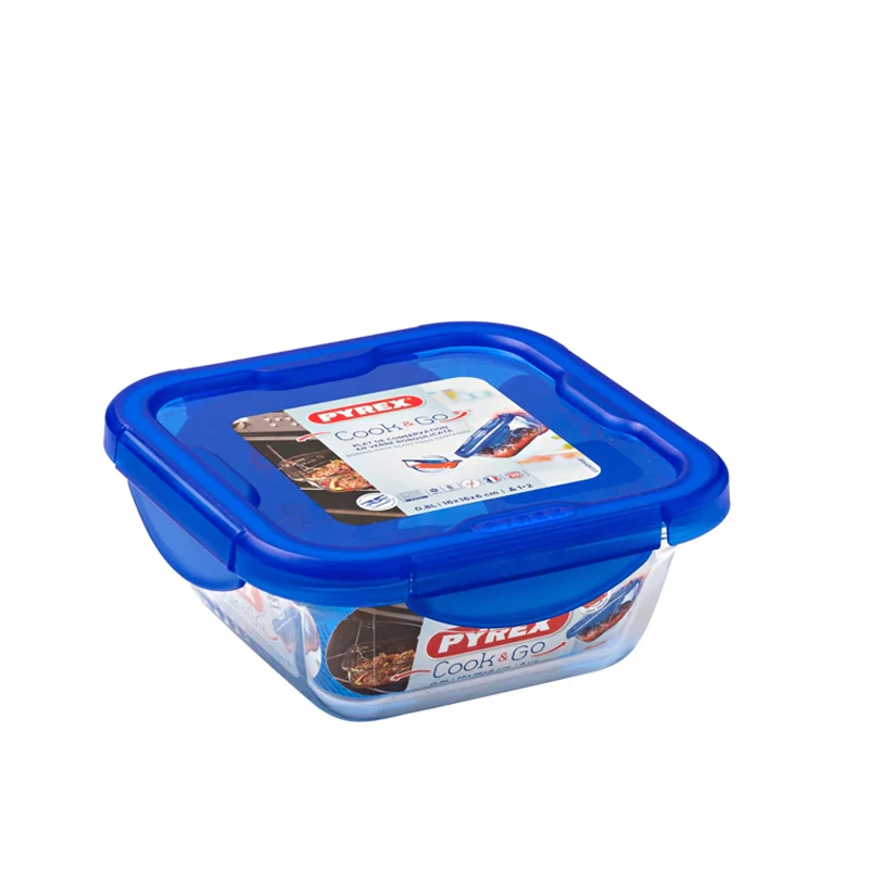 Cook & Go Contenitore Per Alimenti Ermetico Quadrato In Vetro Borosilicato