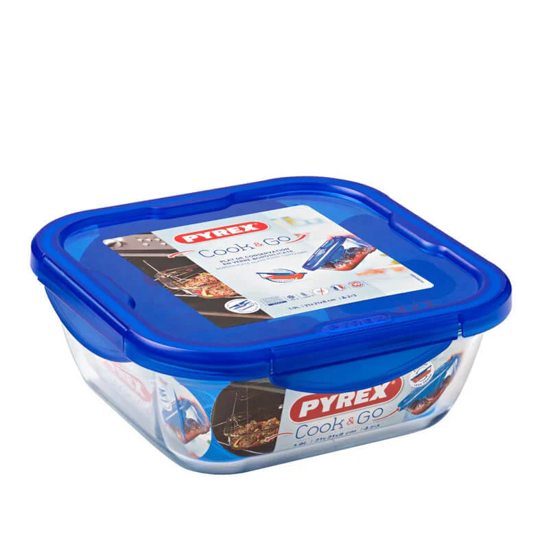Cook & Go Contenitore Per Alimenti Ermetico Quadrato In Vetro Borosilicato - Image 5