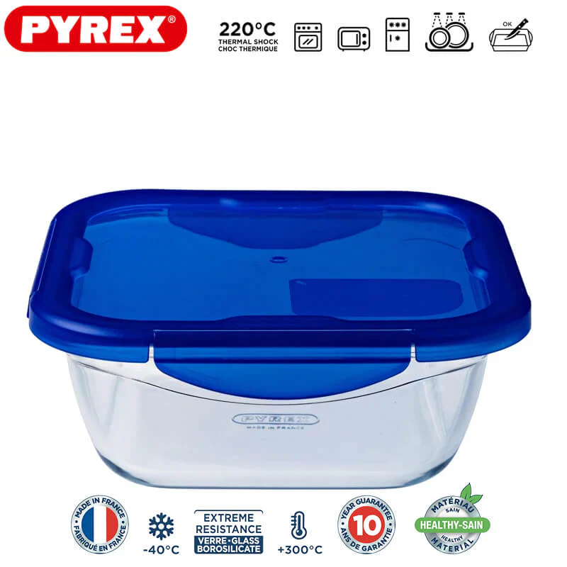 Cook & Go Contenitore Per Alimenti Ermetico Quadrato In Vetro Borosilicato - Image 8