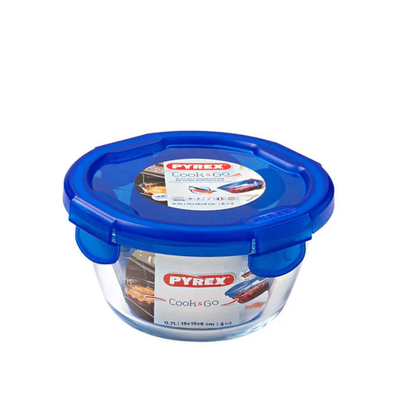 Cook & Go Contenitore Per Alimenti Ermetico Rotondo In Vetro Borosilicato