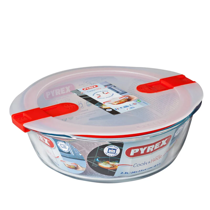 Cook & Heat Contenitore Per Alimenti Rotondo In Vetro Borosilicato Con Coperchio con valvola a vapore - Image 9