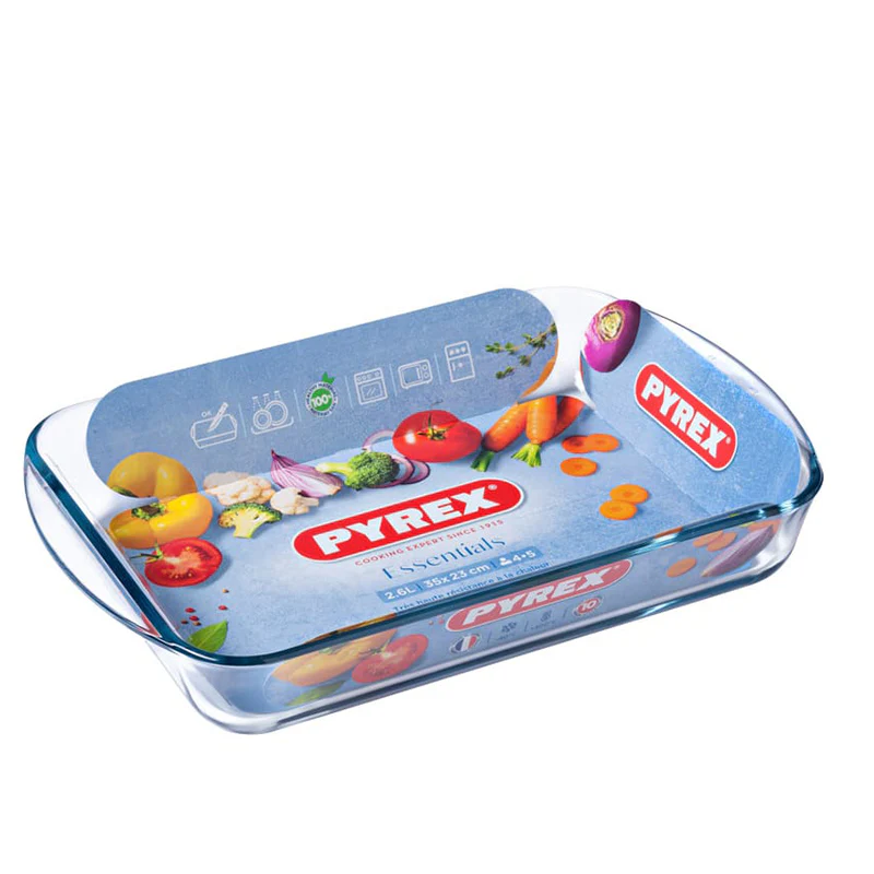 Essentials Teglia Per Lasagna Rettangolare In Vetro Borosilicato