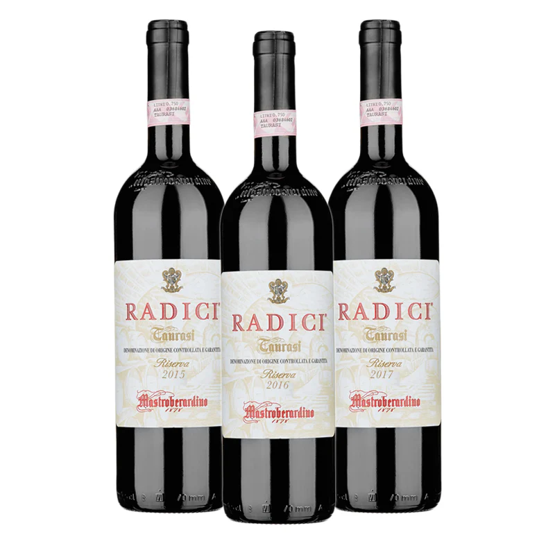 Radici Verticale Taurasi DOCG Riserva 2015 - 2016 - 2017 Cantine Mastroberardino  - Set 3 Bottiglie