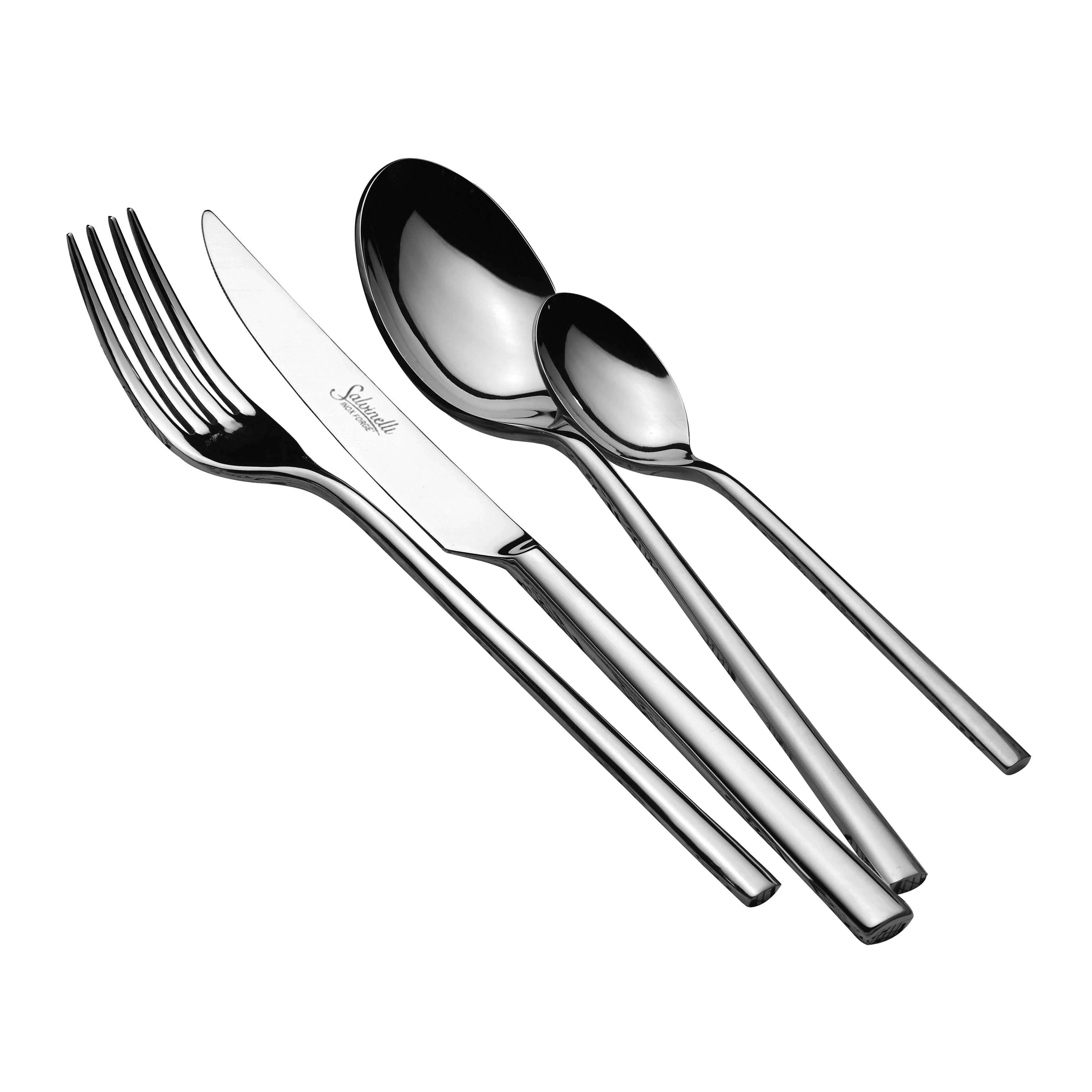 250 Servizio Posate In Acciaio Inox - Set 24 Pz