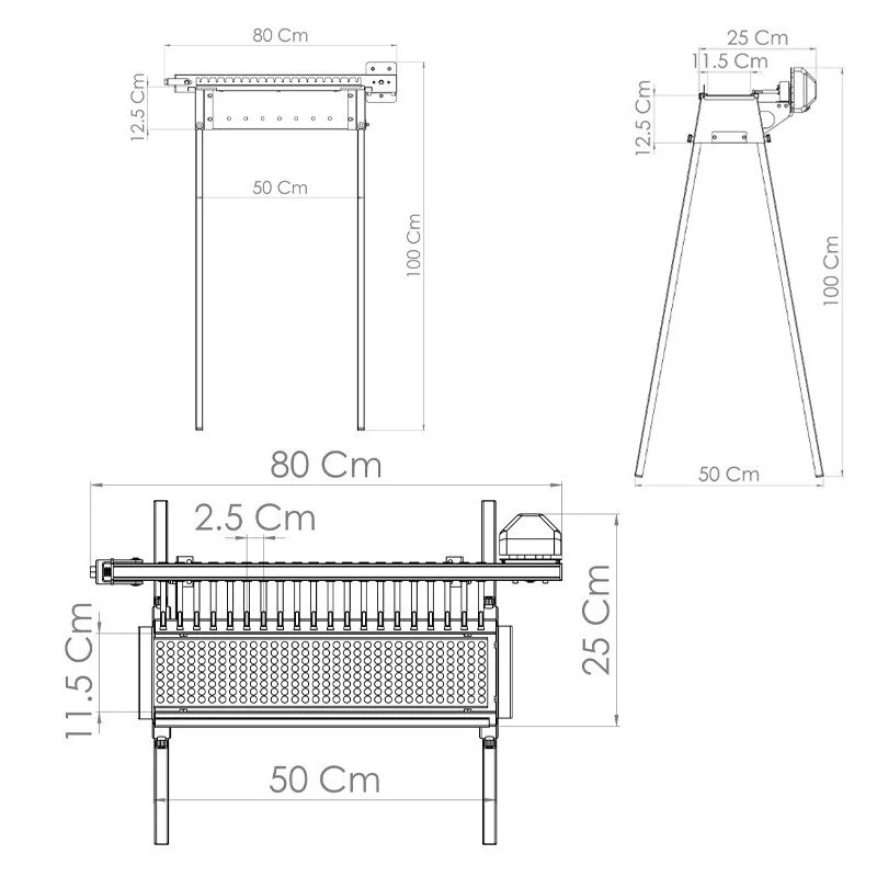 20 Single Griglia A Carbone Con Giraspiedini Automatico - Image 3