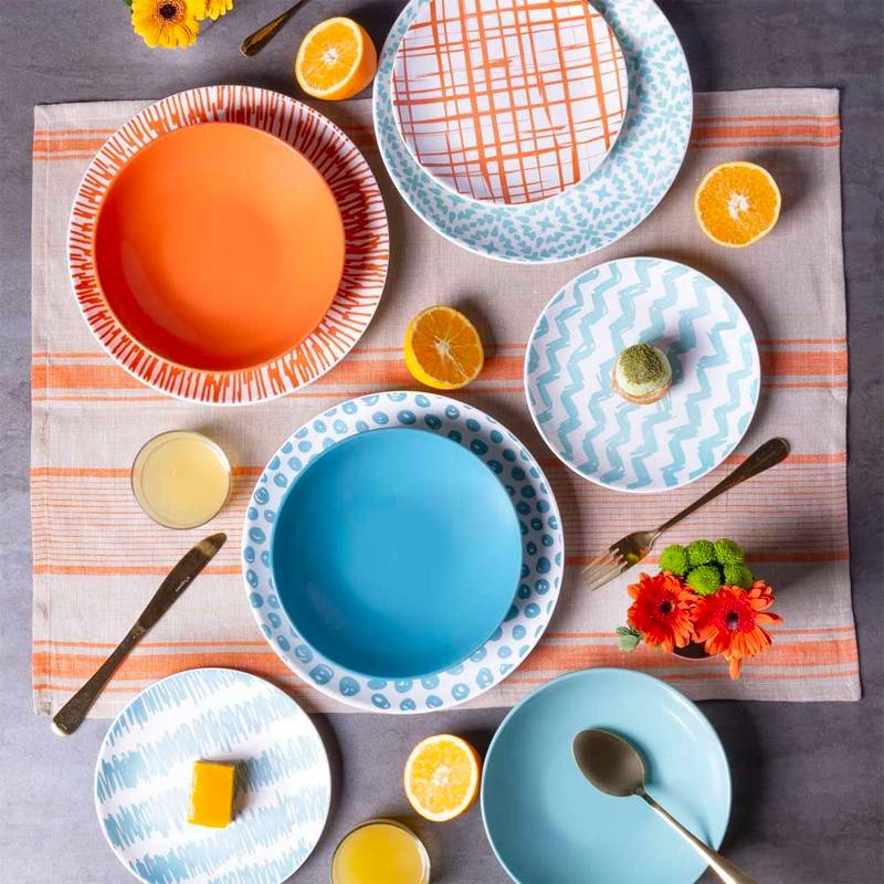 Louise Agua Servizio Piatti In Ceramica - Set 18 Pz - Image 2