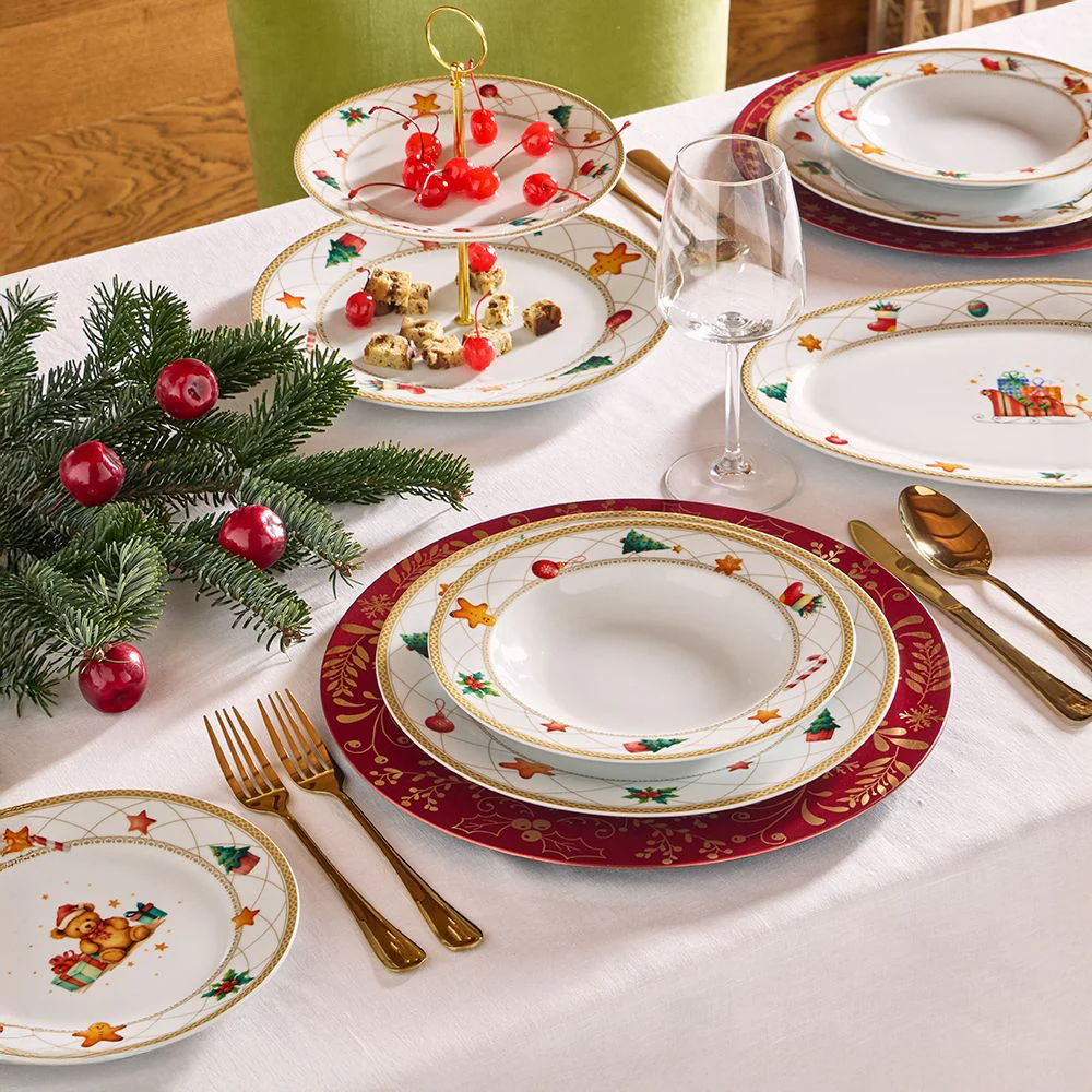 Olimpia Christmas Fairy Tale Servizio Tavola Decoro Natalizio In Porcellana Set 18 Pz - Image 2