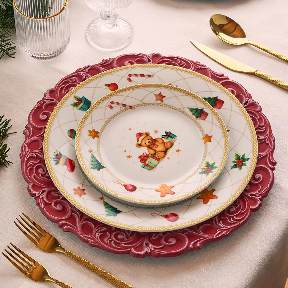 Olimpia Christmas Fairy Tale Servizio Tavola Decoro Natalizio In Porcellana Set 18 Pz - Image 3