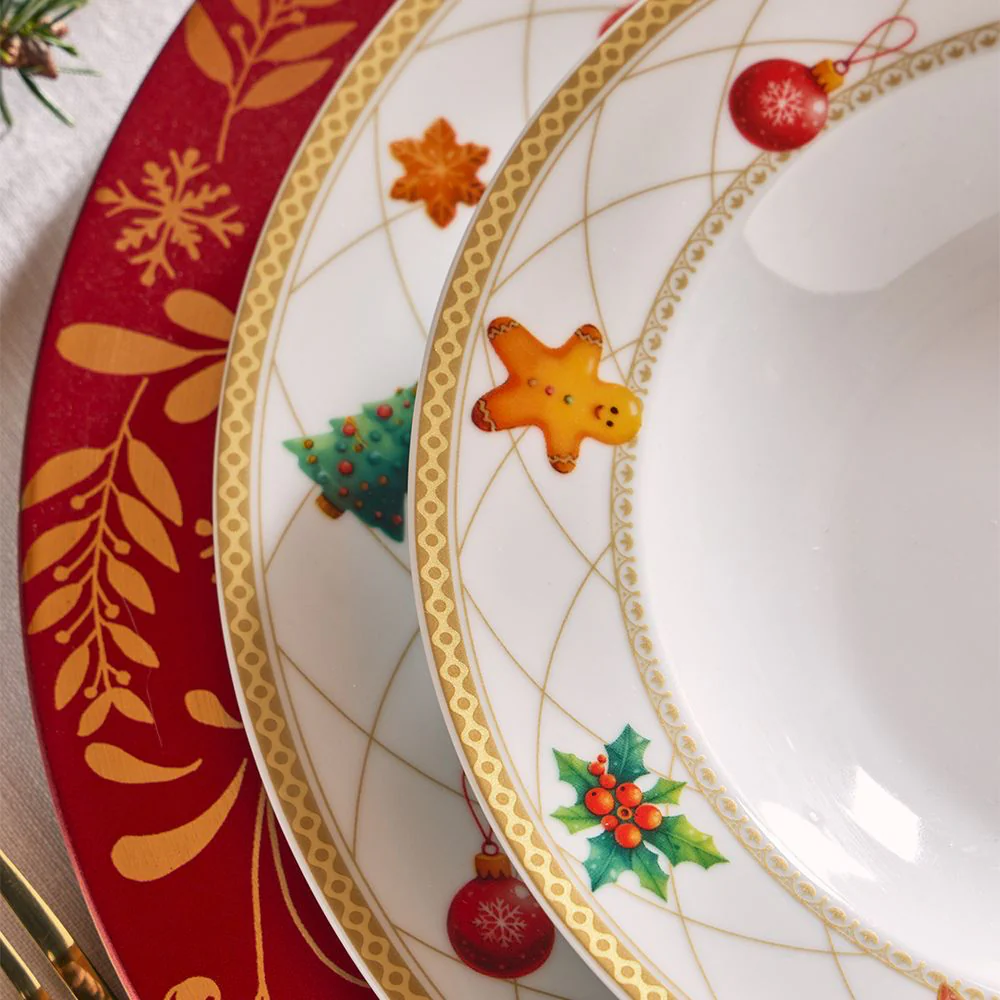 Olimpia Christmas Fairy Tale Servizio Tavola Decoro Natalizio In Porcellana Set 18 Pz - Image 4