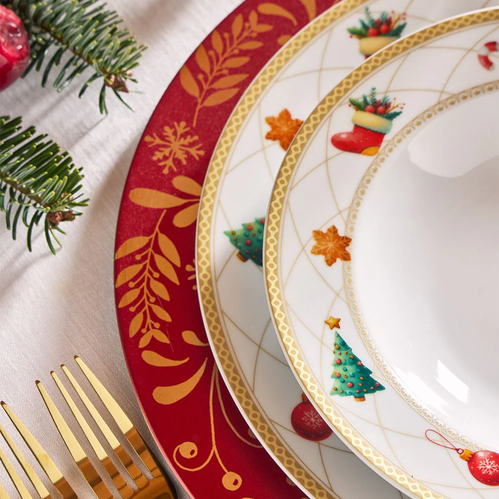 Olimpia Christmas Fairy Tale Servizio Tavola Decoro Natalizio In Porcellana Set 18 Pz - Image 5