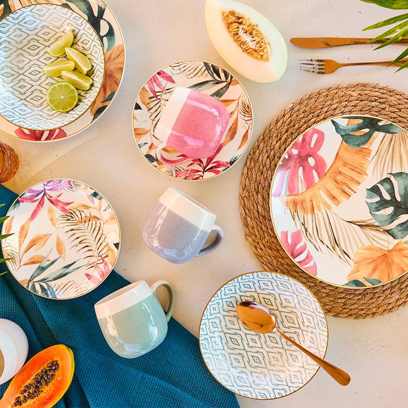 Madison Tropical Rosé Servizio Piatti In Porcellana - Set 18 Pz - Image 2